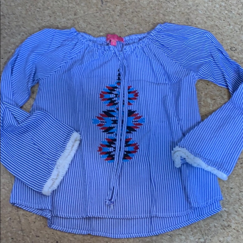 Striped flowing blouse
